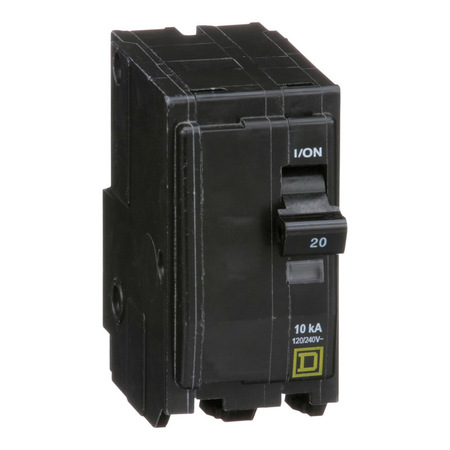 SQUARE D Miniature Circuit Breaker, QO Series 20A, 2 Pole, 120/240V AC QO220CP